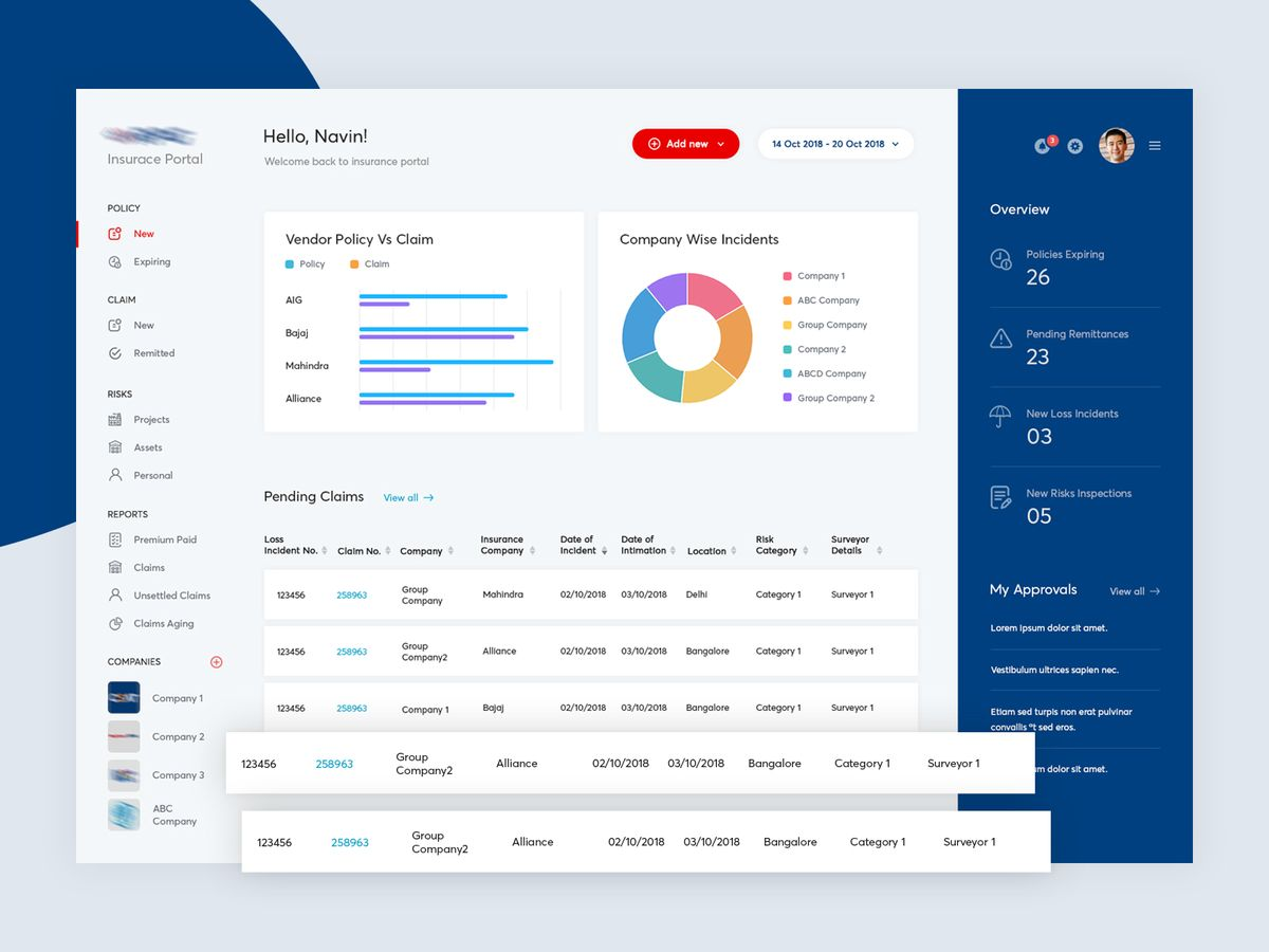 Insurance Management Dashboard